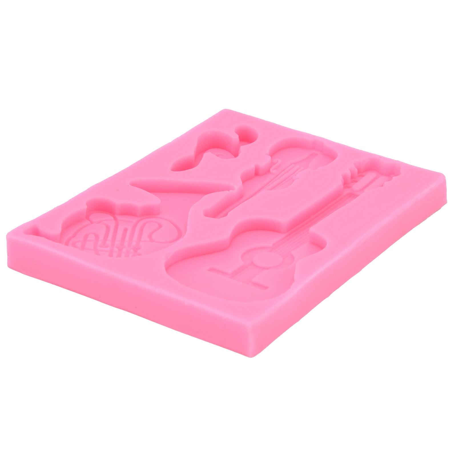 

Guitar Shape Silicone Mold Chocolate Fondant Cake Decoration Mold for Home Bakery Kitchen