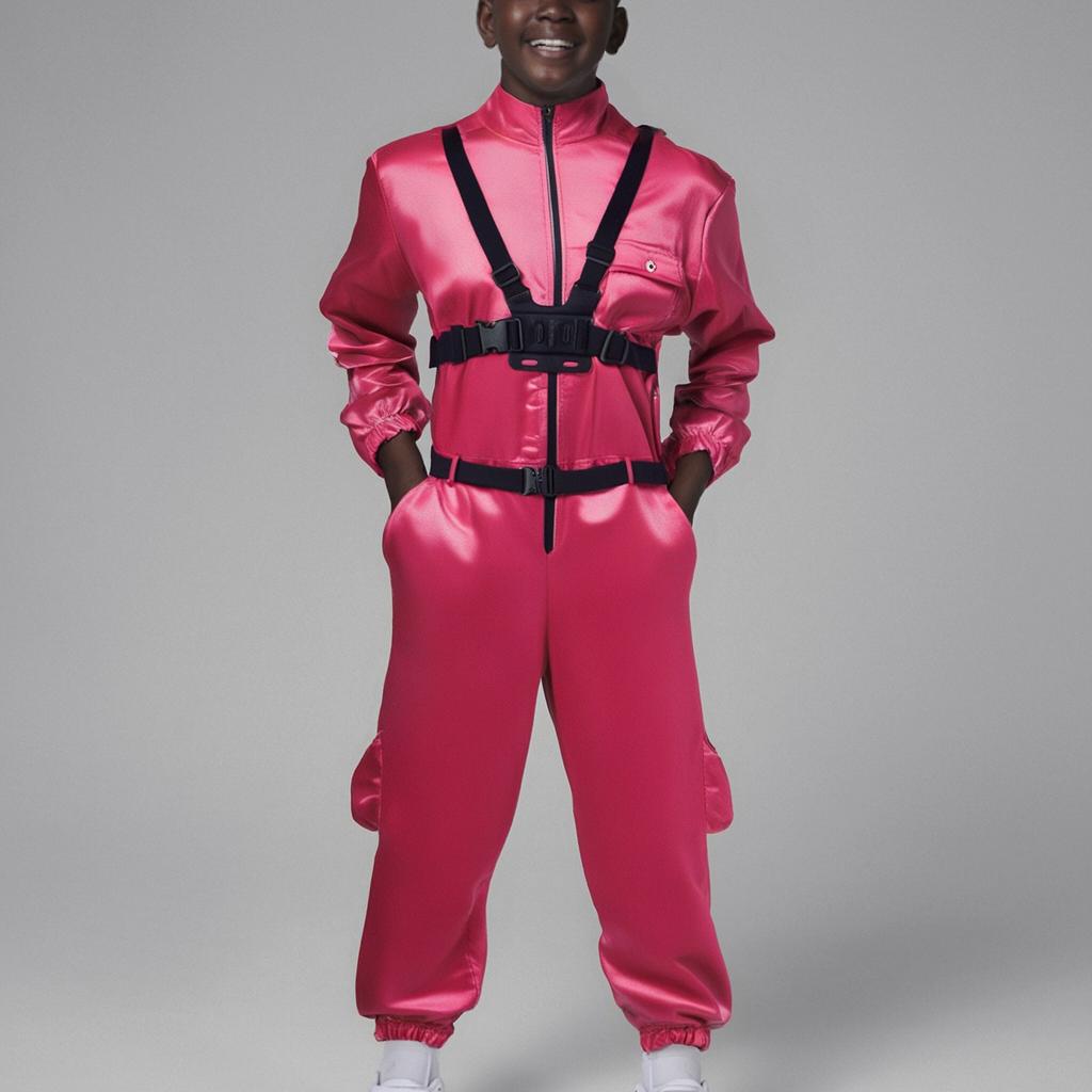 Children's Long Sleeved Solid Color Red Jumpsuit Cosplay Clothing