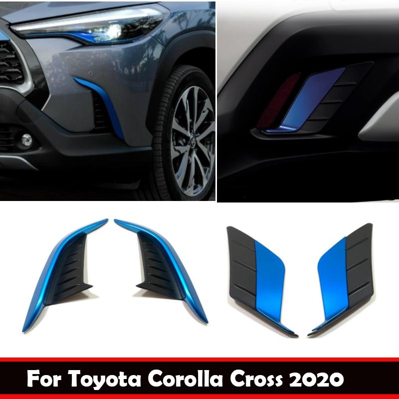 For Toyota Corolla Cross -2024 ABS chrome front Rear bumper Fog Light Lamp cover Foglight Decoration Cover Accessories