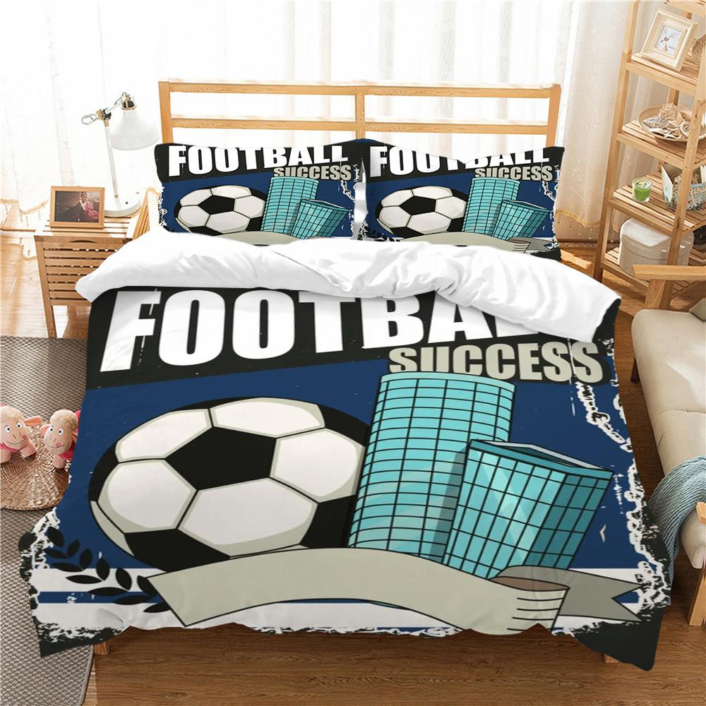 Heißer Verkauf Bettbezug Sets 3D Gedruckt Bett Set Fußball Heimtextilien Highend Polyester Quilt Abdeckung Kinder Einzigen Größe Bettdecke