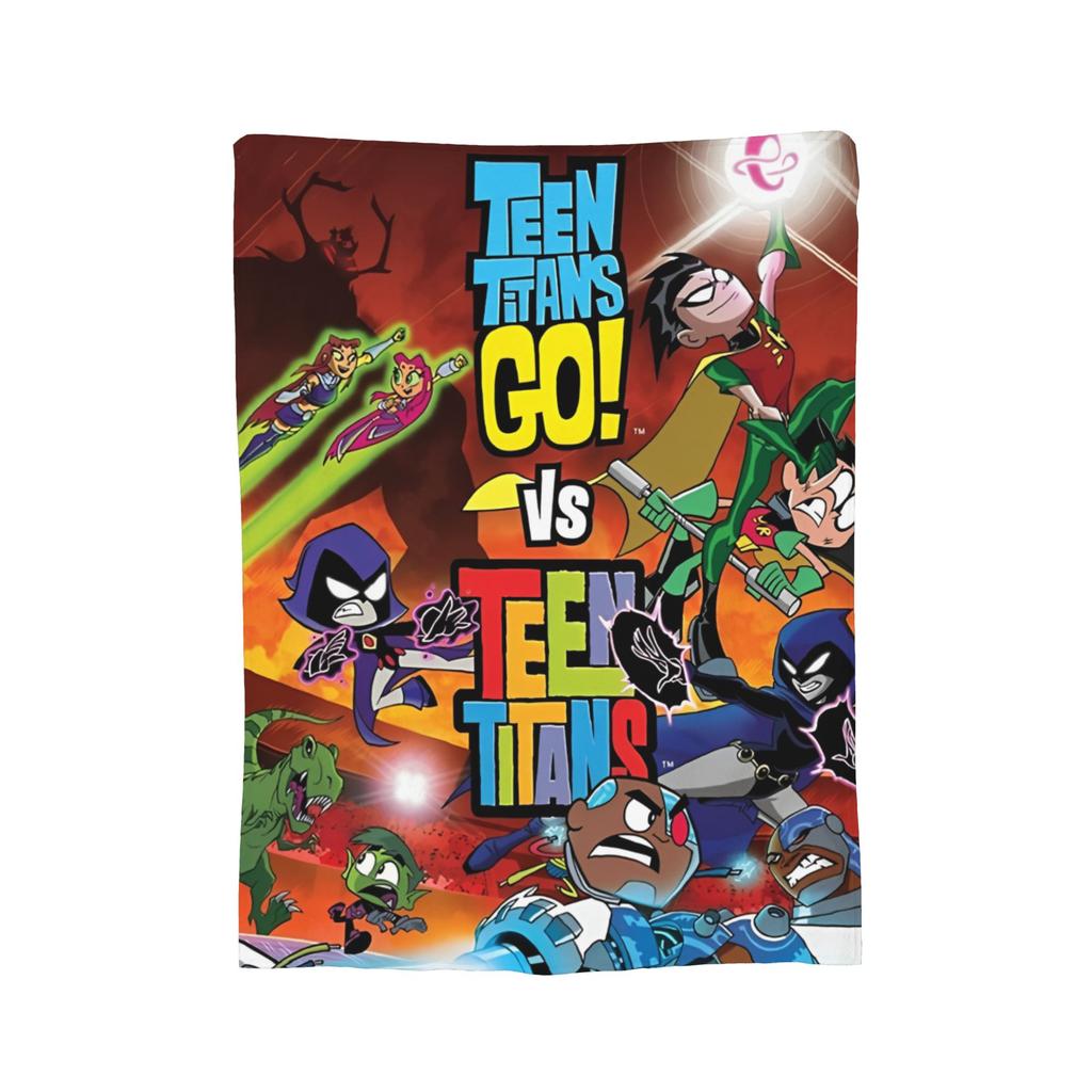 Coperta Familiare Teen Titans Go Flanella Vintage Morbida Coperte per Coprire Sedia Divano Inverno,