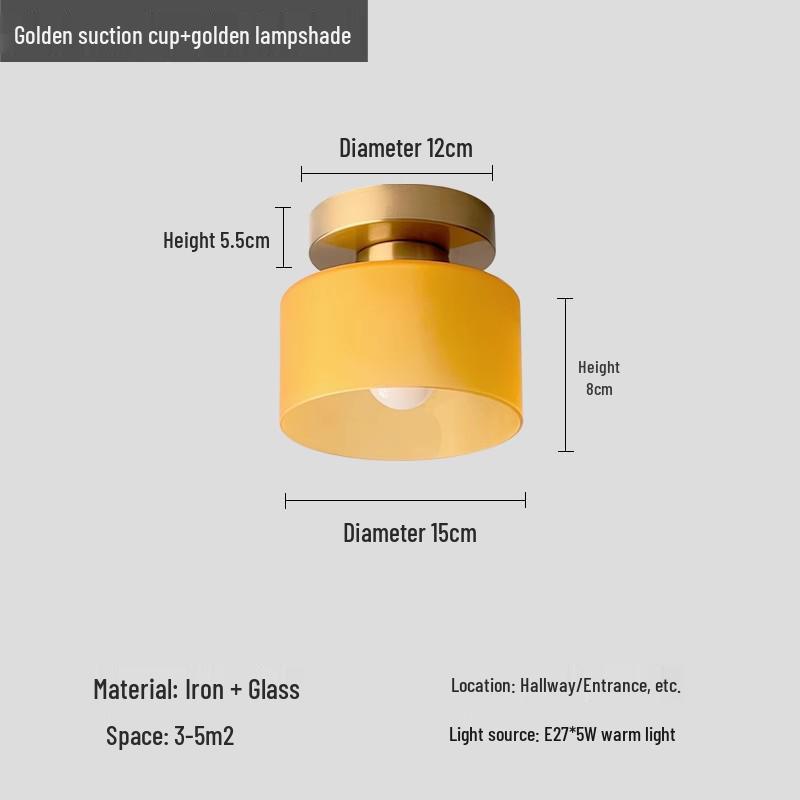 American-Style Stained Glass Ceiling Light for Balcony or Entryway