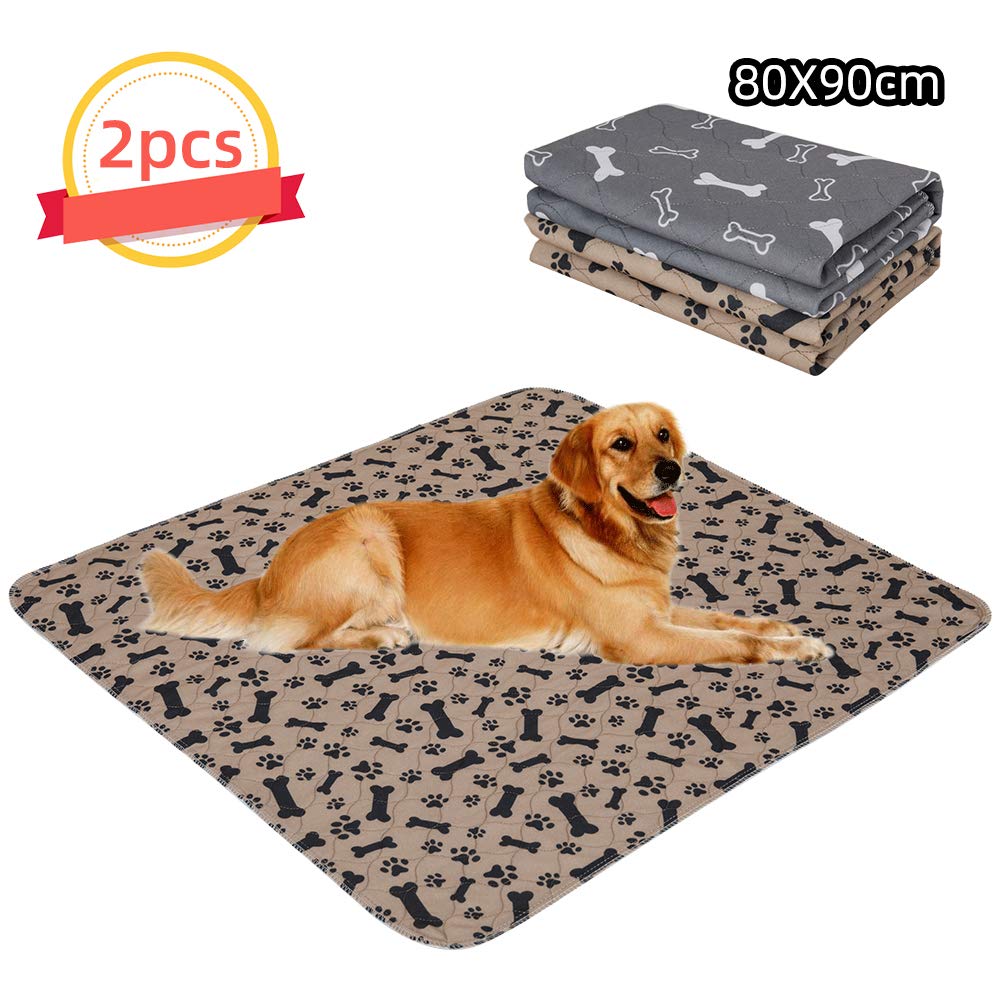 Pet Pee Pet Dog Waterproof 2 Quick Pet Fully 80cm x 90cm Mat, Mat, Pieces, Drying, Deodorizing, Anti-Slip, Dog, Cat, Sheet, Washable, Reusable, 2PCS,