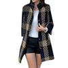 Womens Ladies Warm Artificial Wool Lattice Jacket Winter  Outerwear