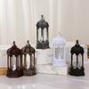 Christmas retro glowing hexagonal electronic candle wind lantern desktop ornaments Halloween oil lamp scene decoration