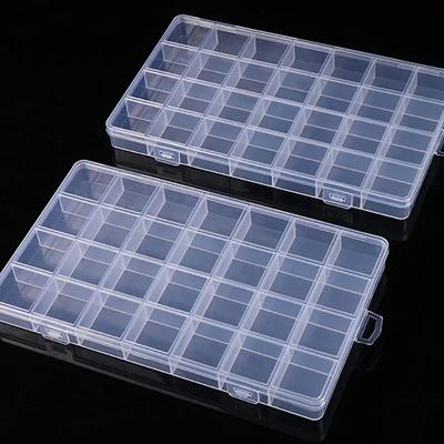 Plastic Storage Box with 28 Compartments and Slotted Beads, Anti String Grid Jewelry Classification Accessories Booklet, Jewelry