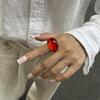Retro Stackable Transparent Resin Ring: Colorful Arc Wide Band