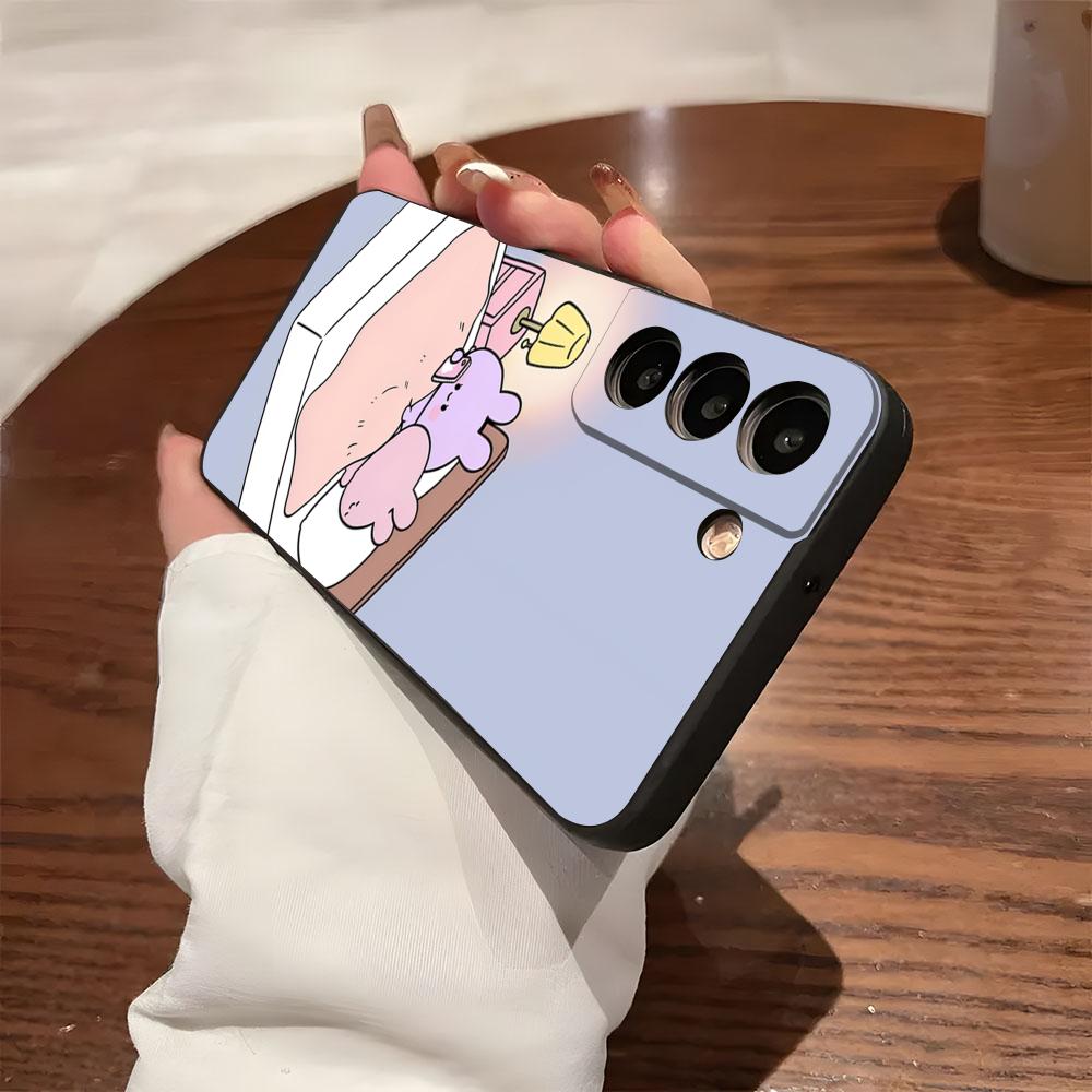 Cute A-Asamimichan Phone Case For Samsung S26 S25 S24 FE S23 S22 S21 Plus S20 Ultra Note20Ultra Black Soft Shell