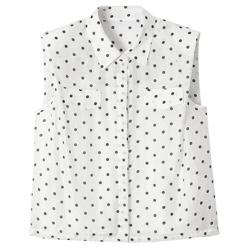 Women s Sleeveless Polka Dot Shirt S