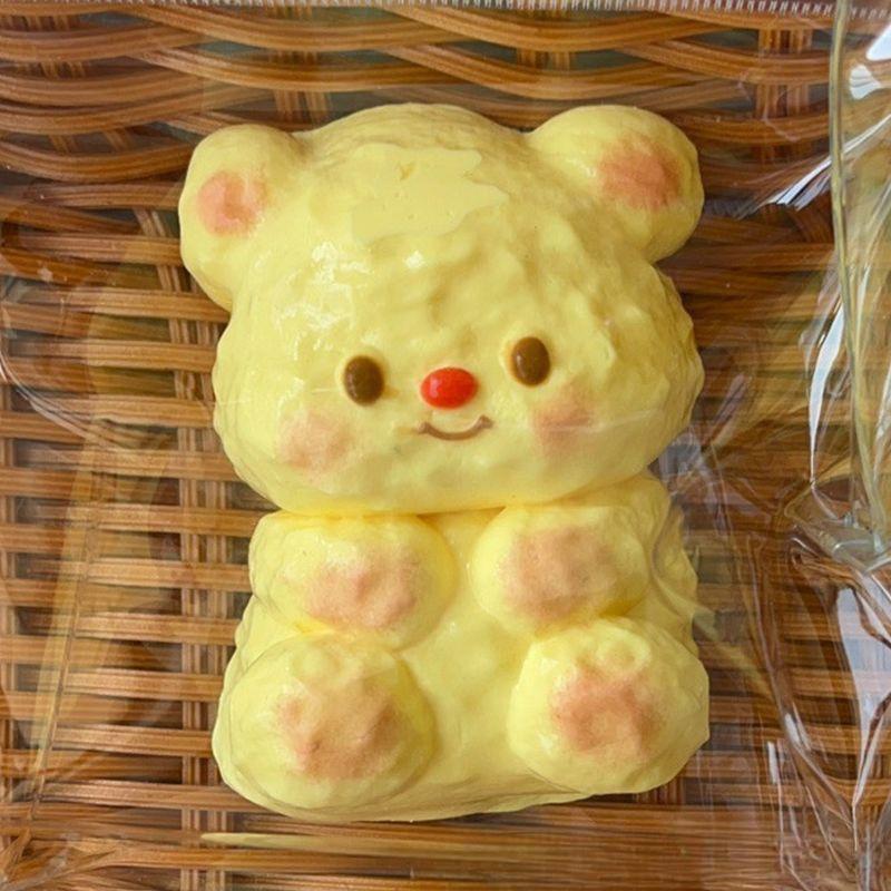 Handmade Squishy Butter Bear Mochi Taba Squishy  Fidget Toy Stress Relief Decompression Toy
