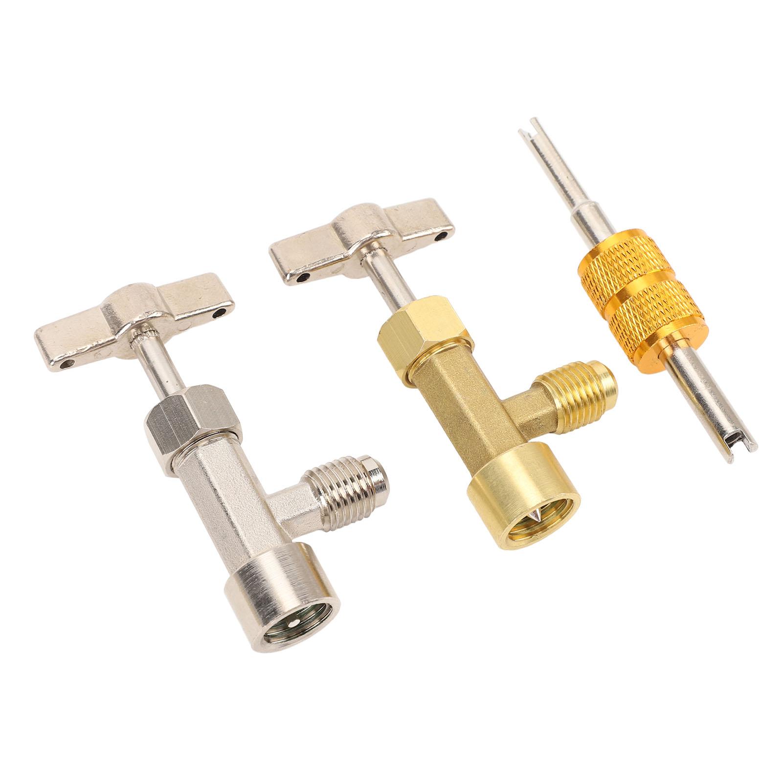 

R134A Can Tap Self Sealing Puncture Style Refrigerant Can Tap with Valve Core Removal Tool for Automotive Air