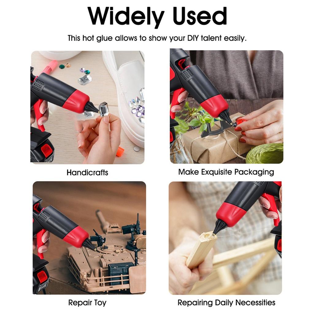 Rechargeable Cordless Hot Melt Glue Gun Li-ion Battery For 11mm Glue Stick Home DIY Repair Tool For Battery 1000W