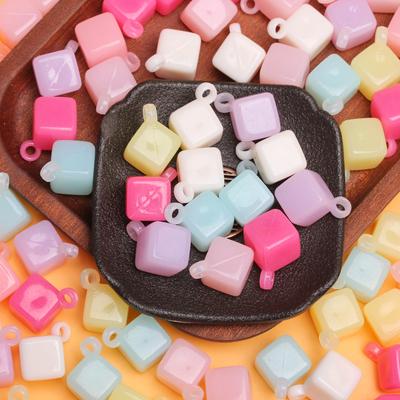 Acrylic 500g/bag Square Jewelry Accessories For Bracelet Jelly Color DIY Loose Beads 14*25.6mm Fashion Earring Making