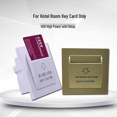 40A Hotel Card Key Power Switch with High/Low-Frequency Induction & Delay for Room Access - New Model