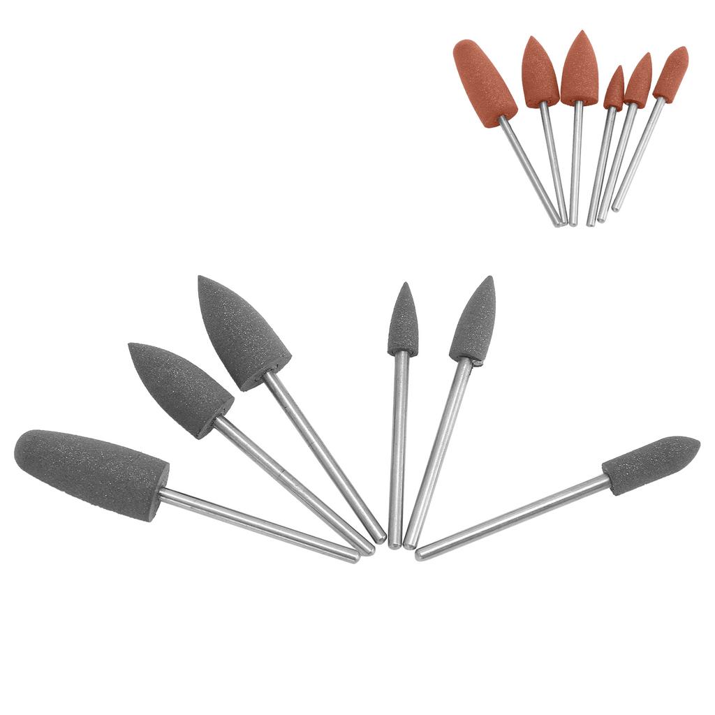 6pcs 180 Grit Dental Polishing Burs Dental Grinding Polisher Burs Drill Bits Set Accessory