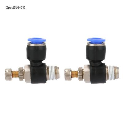 2 Pezzi Tubo Regolatore Velocità Flusso Aria Raccordo Pneumatico Valvola Regolatrice SL6 01
