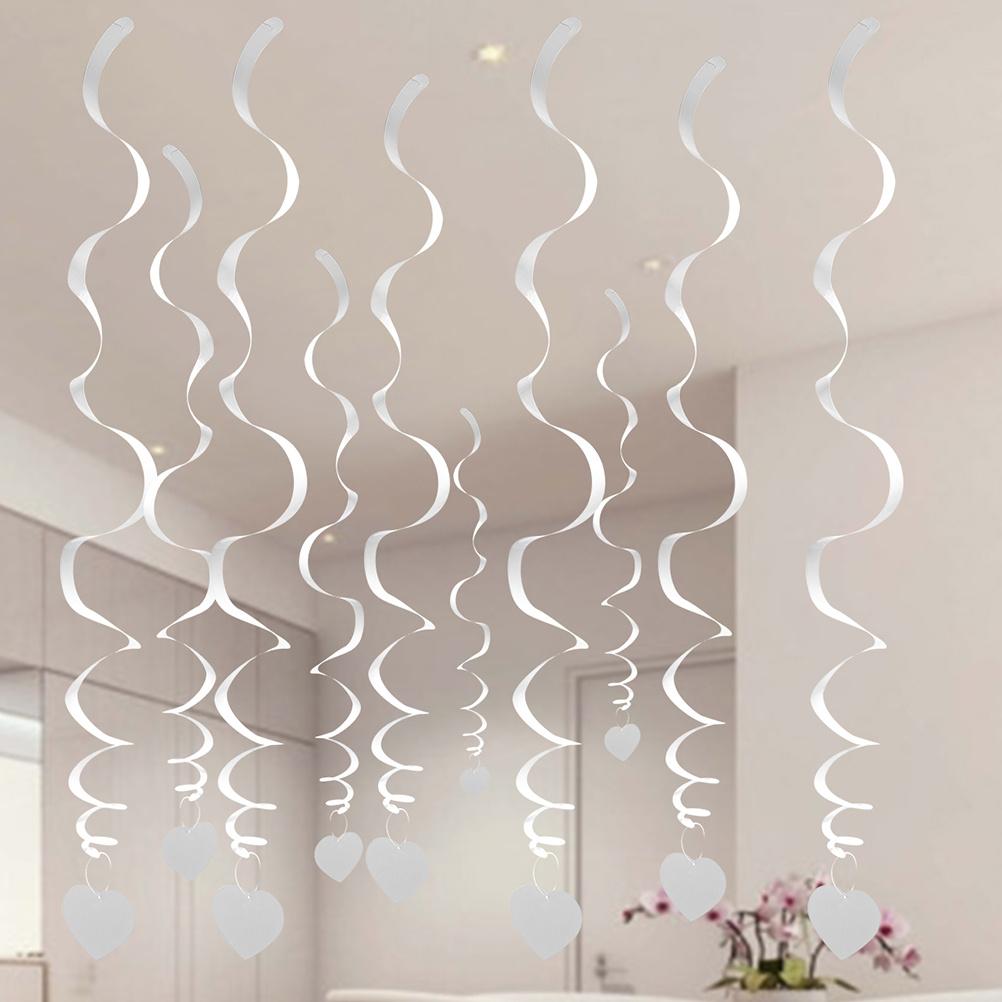 6Pcs Red 90Cm Heart Swirl Hanging Decor Spiral Love Pendant for Party Wedding Birthday Christmas Decoration Love Hanging Swirl