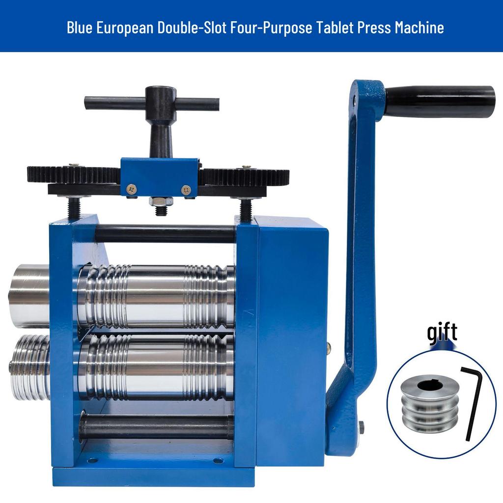 European Style Hand-Crank Metal Press for Tablets, Jewelry, and Wire: Round/Square Shaping & Drawing