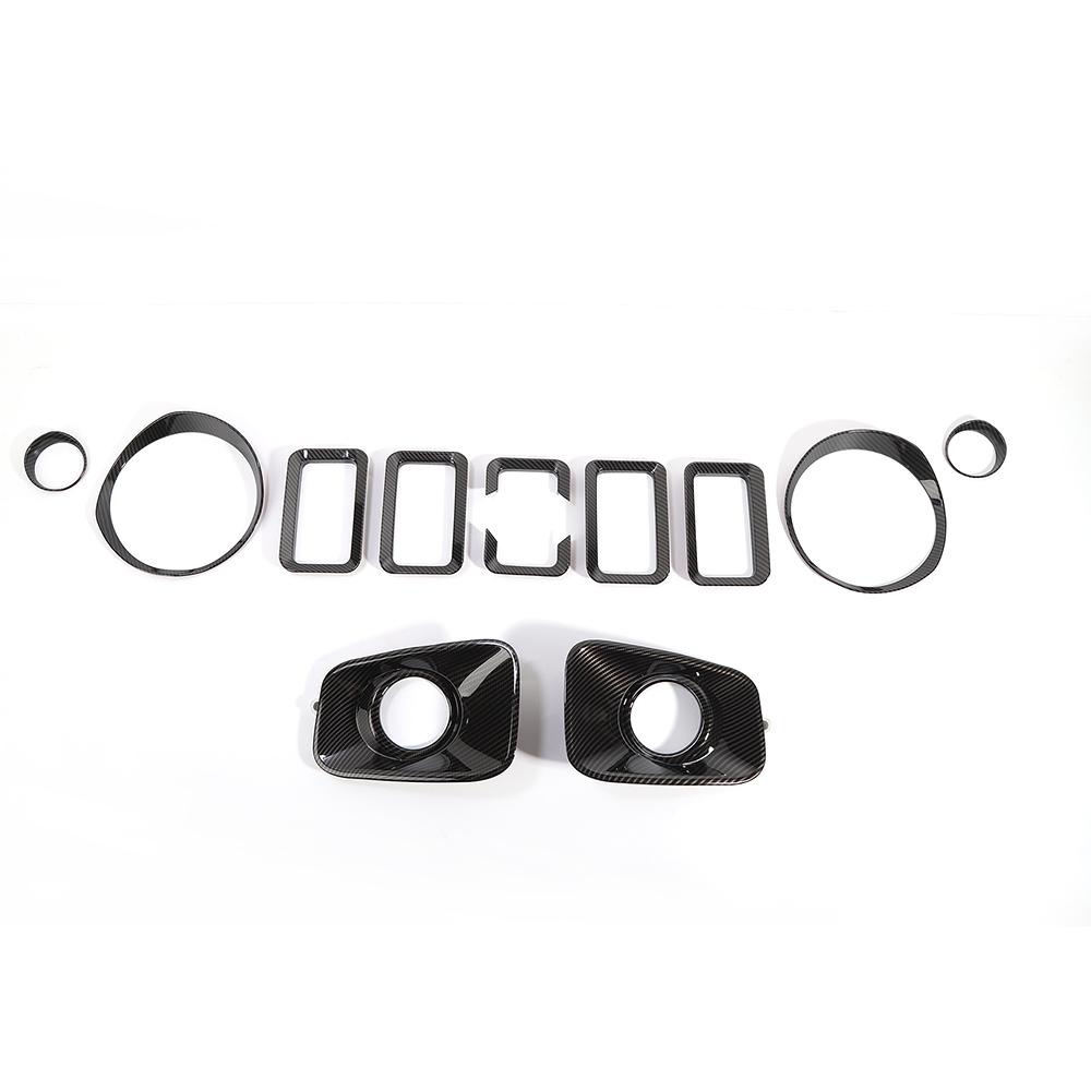 Hodelys Grille Trim Front Blinklys Front Tåkelampe Dekor Deksel Klistremerker For Suzuki Jimny 2019 Up ABS Carbon Fiber Biltilbehør