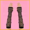 Fashionable Fingerless Mesh Gloves Arm Sleeves with Rhinestones for Women Teens Vintage Styles Holiday Gathering Props