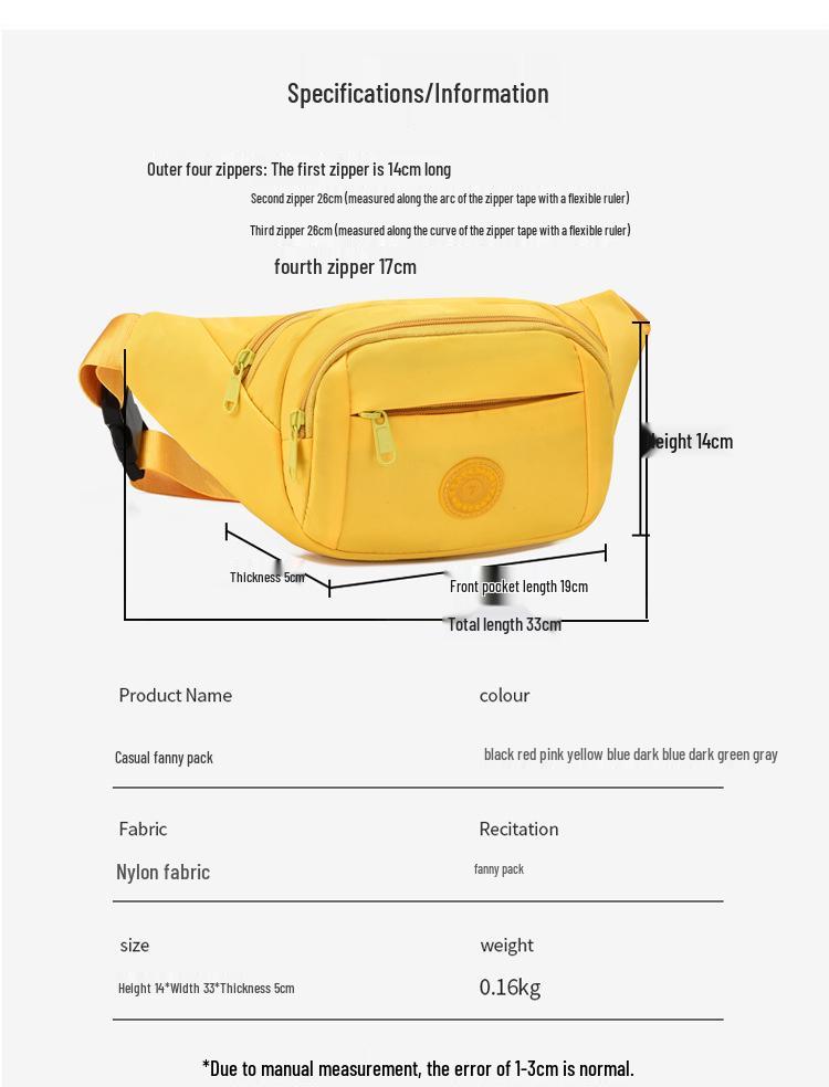 Women's Crossbody Waist Bag: Water-Resistant, Colorful, Large Capacity for Phone & Cash