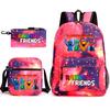 Rainbow Friends Surrounding Backpack Elementary School Student Starry Sky School Bag Three-piece Set