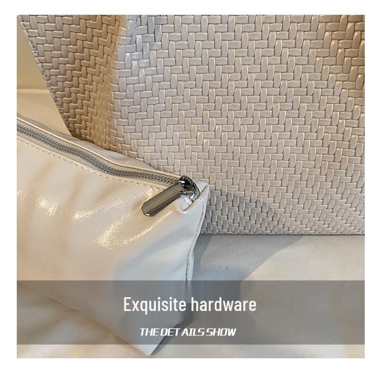 Versatile Woven Texture Women's Tote Bag 2026 - Large Capacity, High-End Casual Handbag