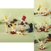 Flower Fairy Miniature Dollhouse Garden Decor Set Of 6 Fly Wing Figures Hand-painted Plastic Material 5-10cm Size