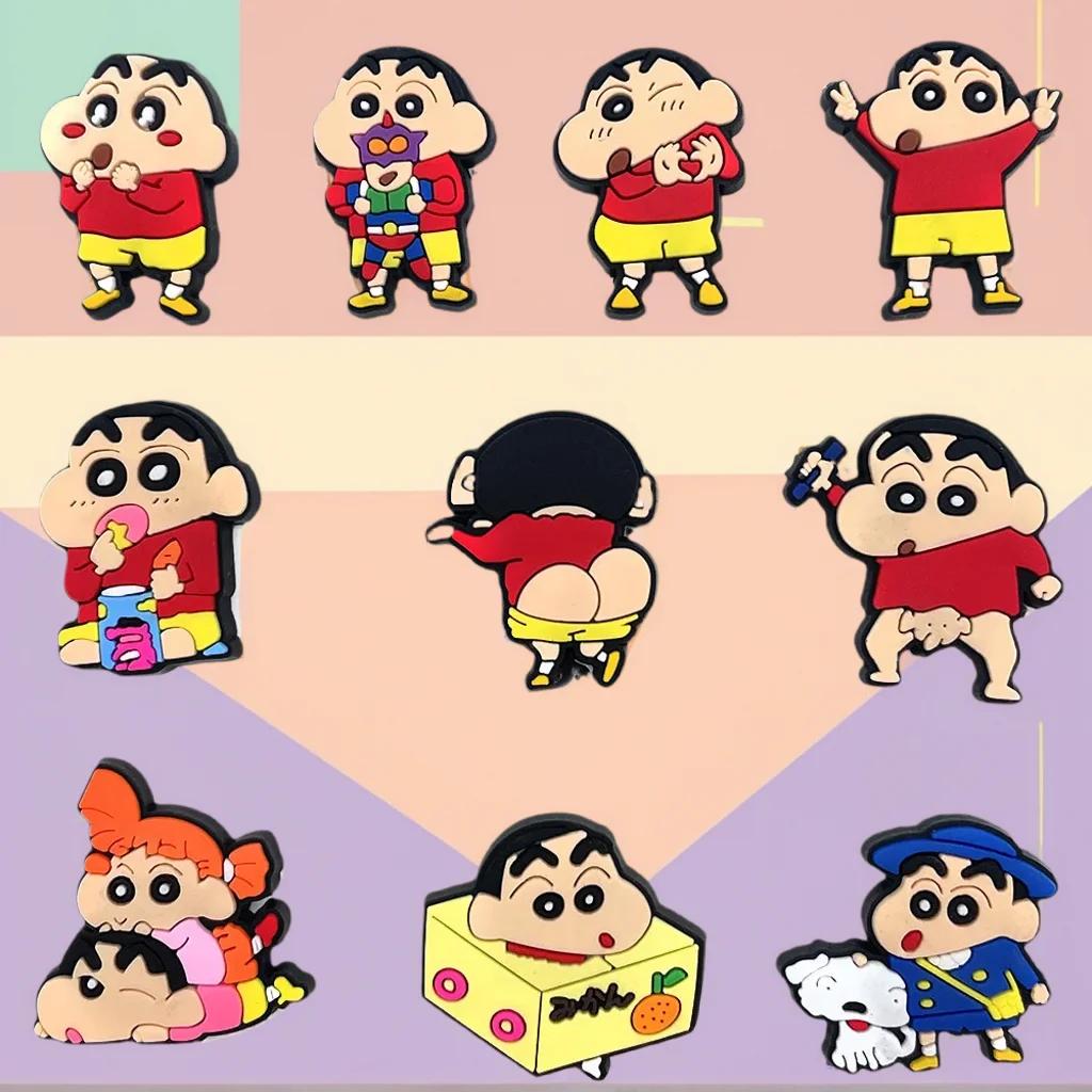 Crayon Shin-chan Sneaker Buckle Animation Derivatives Sandals Buckle Decorations Anime Cartoon Buckle for Bag Shoe Charm Croc