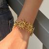 JYL TS Bracelet Bangle Sun Shape Open Design Bright Style Enhances Vitality & Good Fortune