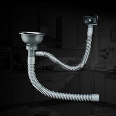 Nerezový kuchynský drezový odtoková rúra Flexibilná Jednoportová/Dvojportová Výmena odtokovej rúry Predĺženie Proti hmyzu