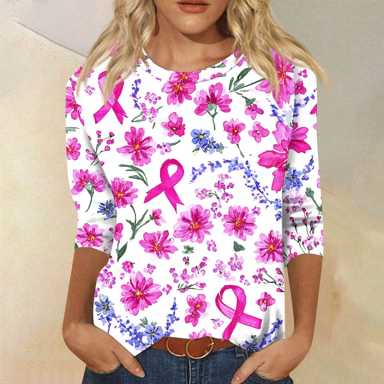 

Женская модная повседневная блузка с рукавами 7/8, принтом, свободного кроя, с круглым вырезом XL белый