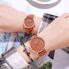 Korean Simple Thin Leather Strap Wristwatch for Couples - Versatile College Style
