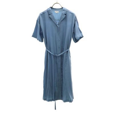 Short Sleeve Shirt Dress 36 Blue Women Used