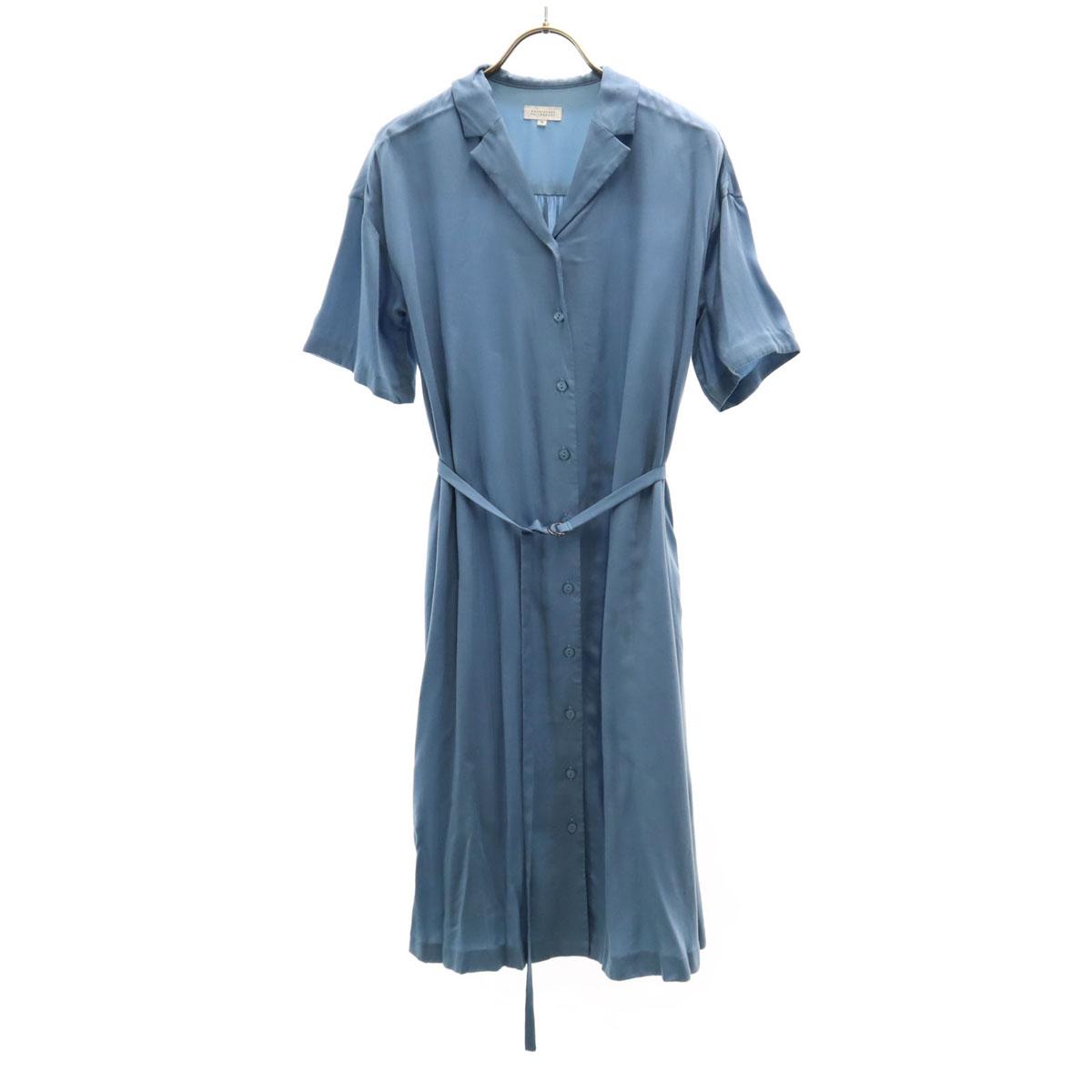 

MACKINTOSH PHILOSOPHY Платье-рубашка с коротким рукавом 36 Синий Женский Б/У