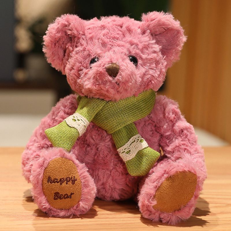 18cm Kawaii Scarf Bear Plush Toy Cute Hug Bear Boneca Urso Boneca Namorada Presente de Aniversário Boneca Travesseiro Presente de Natal Atacado