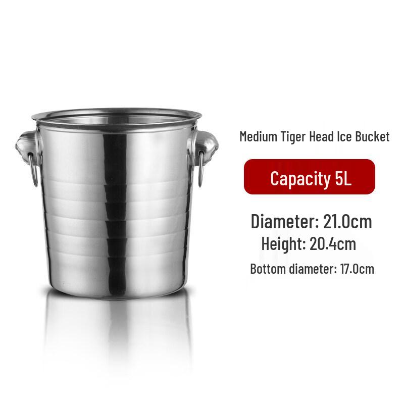 ZISIZ Thickened Stainless Steel KTV Bar Ice Bucket