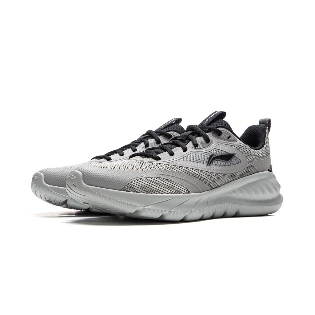 Li Ning Easy Flex Bequeme Vielseitige Langlebige Atmungsaktive Low-Top Freizeit-Laufschuhe Herren Sneaker Grau Schwarz ARSU047-3