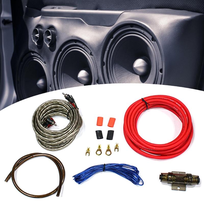 Modification Accessories Subwoofer Amplifier Wiring Fuses Holder Car Speakers Wiring Kit 8GA 60AMP Car Amplifier Cable
