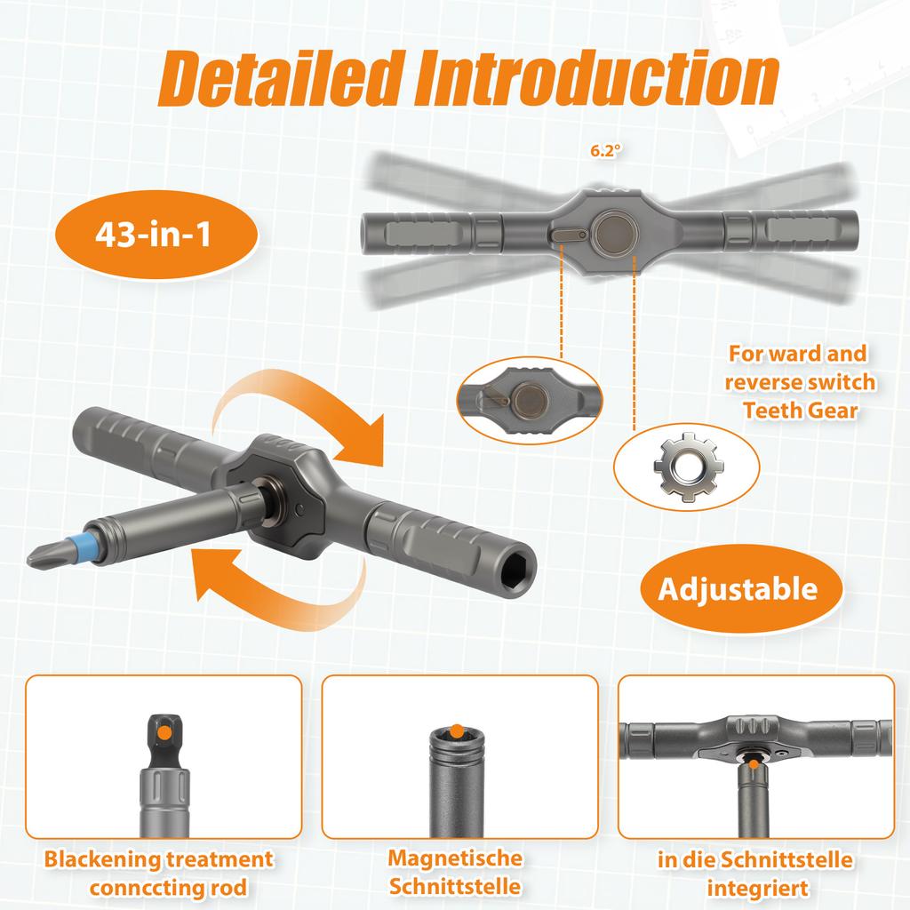 Ratchet Screwdriver Set 43in1/24in1 Magnetic Screwdriver Repair Tools Set with Handle Multi-functional Screwdrivers for Computer