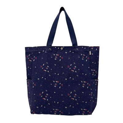 Large Capacity Cotton Vertical Tote Bag EU Tall Marche [Rootote] Women's (Navy)