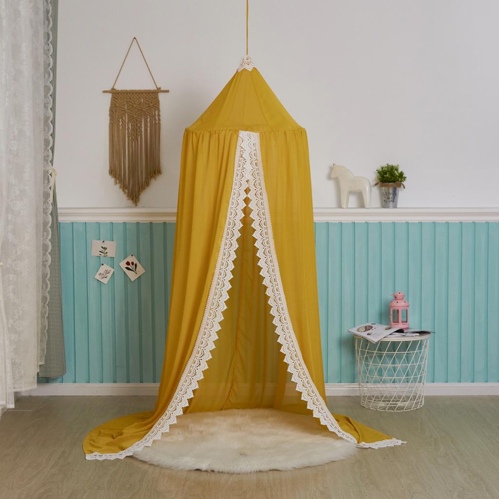 Ins Baby Room Decor Mosquito Net Kid Bed Curtain Canopy Round Crib Netting Tent  240cm Bedroom Girl Canopy Cot
