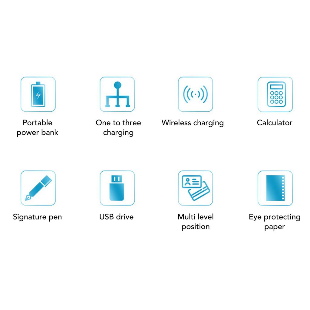 Schul-Profi-Notizbuch mit Powerbank und kabellosem Laden, personalisiertes Reisetagebuch mit Licht, nachfüllbar