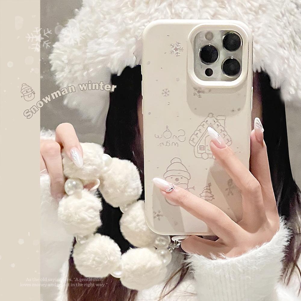 Cartoon Winter Snowman Case for iPhone 16 iPhone 16 Pro Max