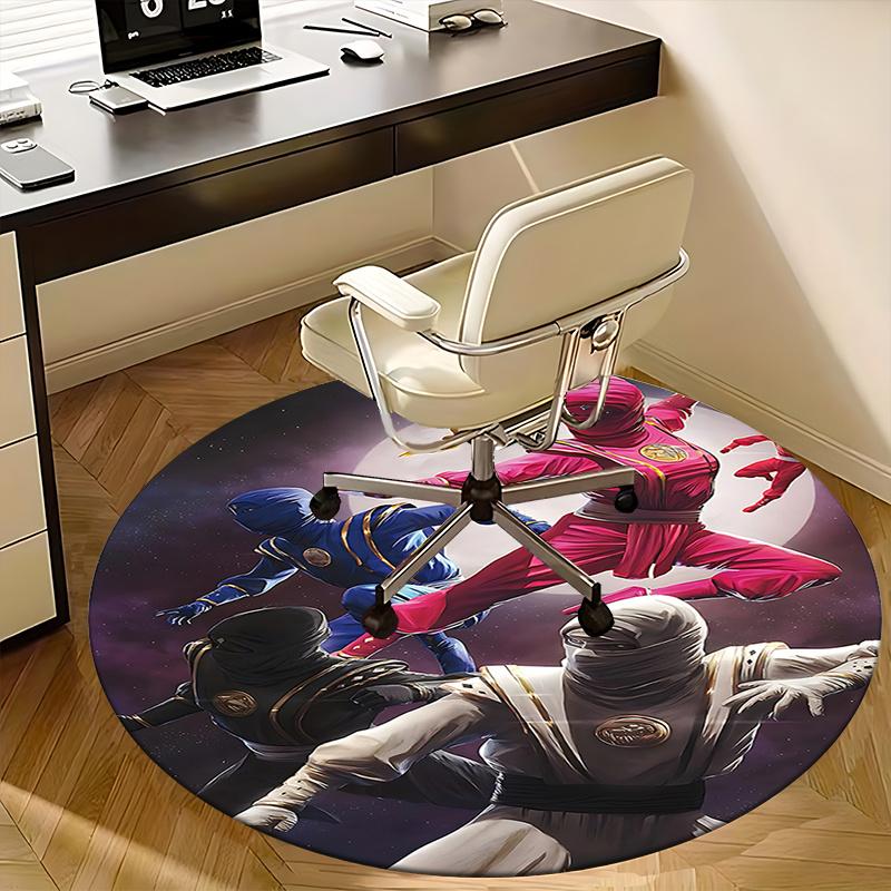 Power Rangers Ninja Steel Chair Mat Round Carpet for Home Decor, Office Use, Living Room, Bedroom, Gift Idea0279b