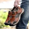 Men's Fashion Casual Sandals Outdoor Leather Summer Beach Shoes Wading Shoes 38-48