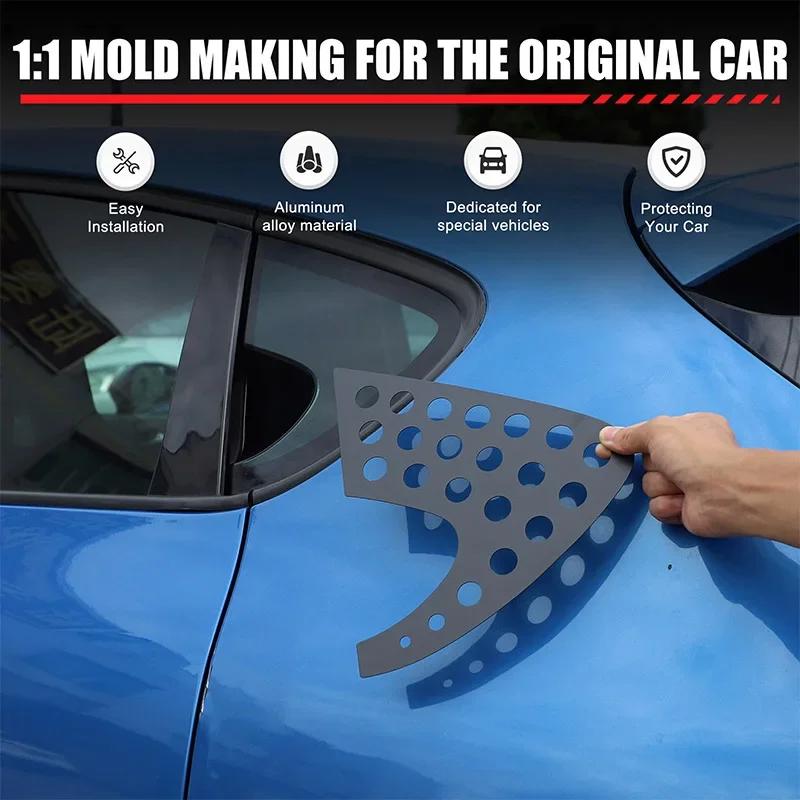 For SEAT Leon León Mk2 1P 2008-2012 Aluminum Alloy Car Front Rear Window Triangle Plate Trim Protector Cover Accessories