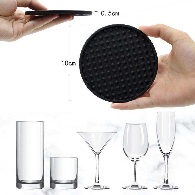 Sottobicchiere Rotondo in Silicone Antiscivolo Spesso Tappetino Isolante per Tazze d'Acqua Calde Set Sottobicchieri per Tazze da Tè