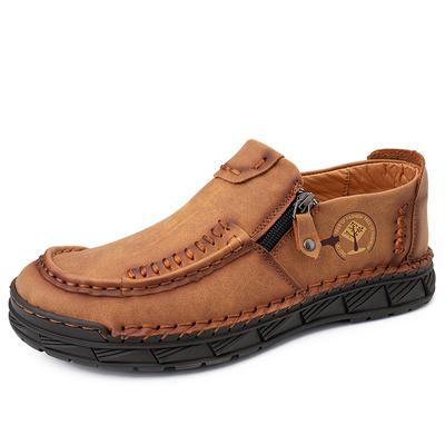 Fashion New Fashion Men Casual Shoes Handmade Leather Loafers Comfortable Men's Shoes Quality Split Leather Flat Driving Shoes Size 48