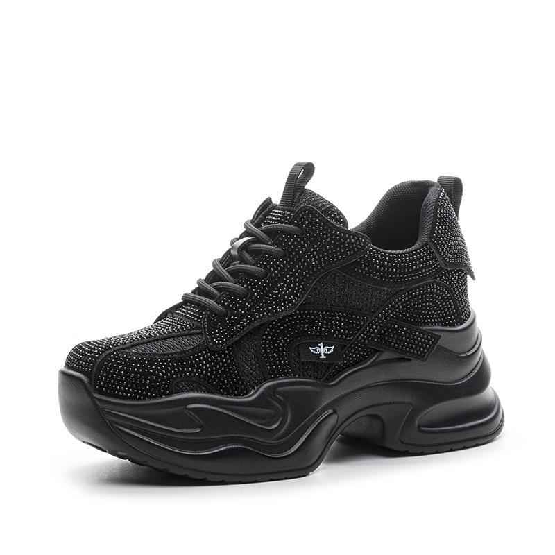 Thick Bottom Platform Women'S Spring Summer Dad Sneakers Breathable Lightweight Mesh Upper Fashionable Running Shoes